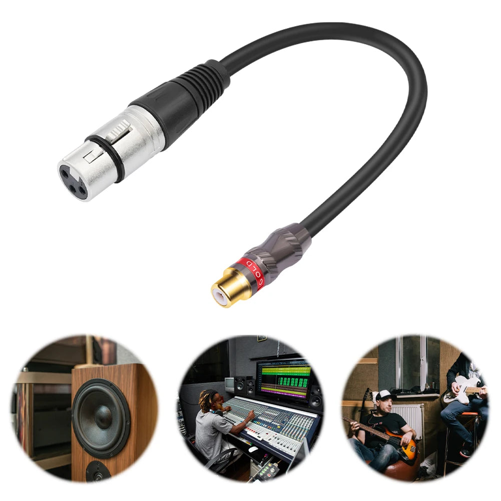 0 3m RCA Female 3Pin-XLR Adapter Cable Cord Microphone Amplifier Mixer
