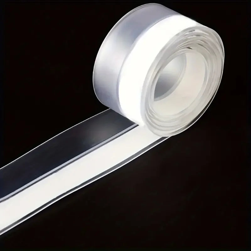 1 Roll of 39In/100Cm Door Bottom Rolling Shutter Door Windshield, Silicone Self-Adhesive Soundproofing, Windproof and Dustproof Door Bottom Sealing Strip, Transparent Sealing Strip under the Door Windshield Zpaxo