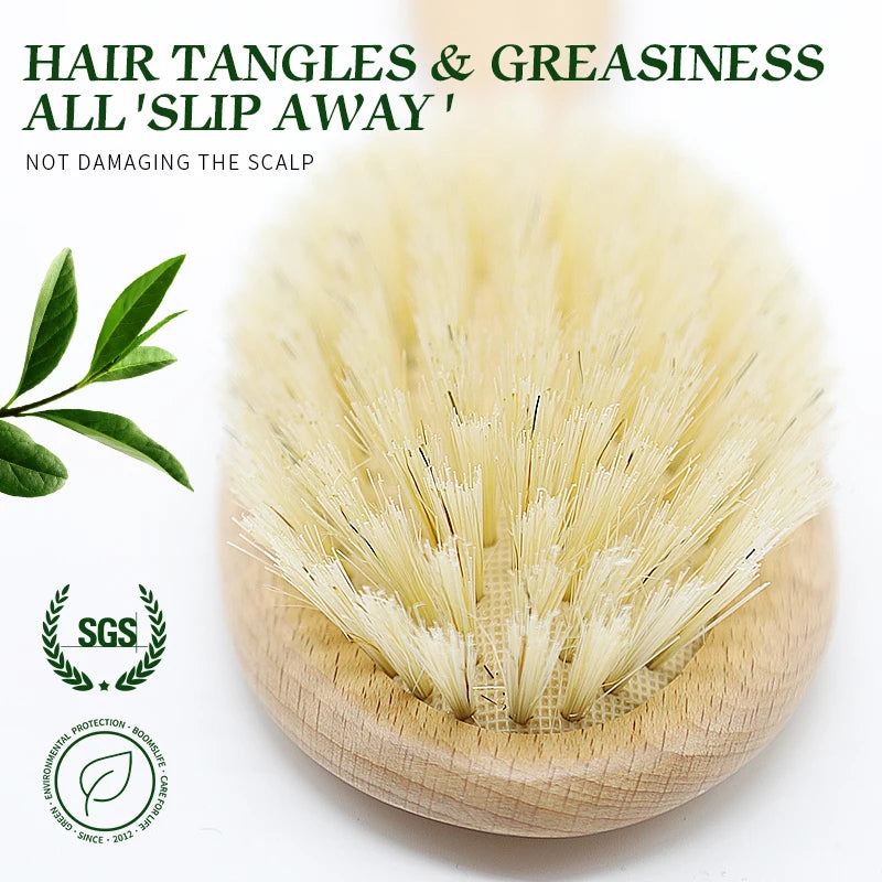 BOOMSLIFE Boar Bristle Hair Brush – Wood Comb for Thick Hair Boar Bristle Hair Brush Zpaxo
