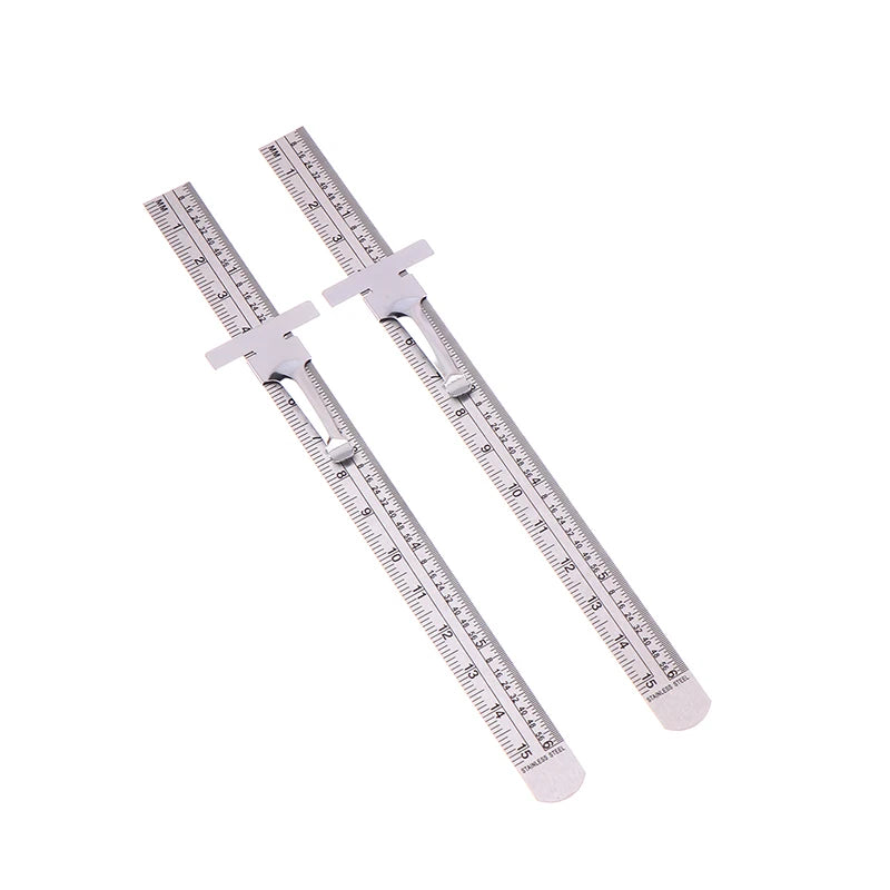 1/2Pcs 6 Inch Stainless Steel Precision Ruler Sliding Pocket Ruler With Inch 1/32" Mm/Metric Graduations High Precision Zpaxo