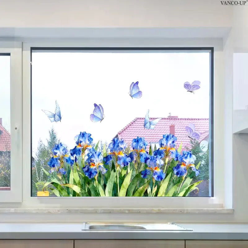 Waterproof 3D Tulip Window Sticker Static Cling Floral Decal Home Zpaxo