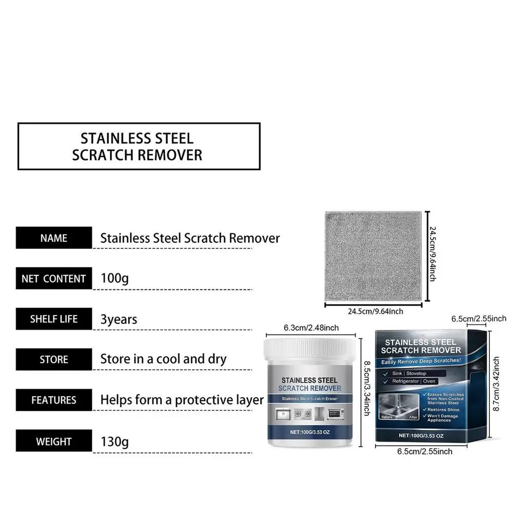 Metal Shine Restorer Stainless Steel Cleaner Deep Cleaning Gloss