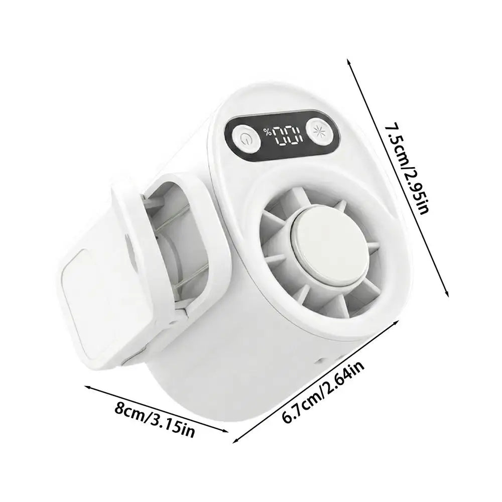 Portable Clip Fan Rechargeable Digital Display USB Portable Fan With Clip For Commuting Travel Camping Golf Beach Music Festival Zpaxo China Mainland White ice compress