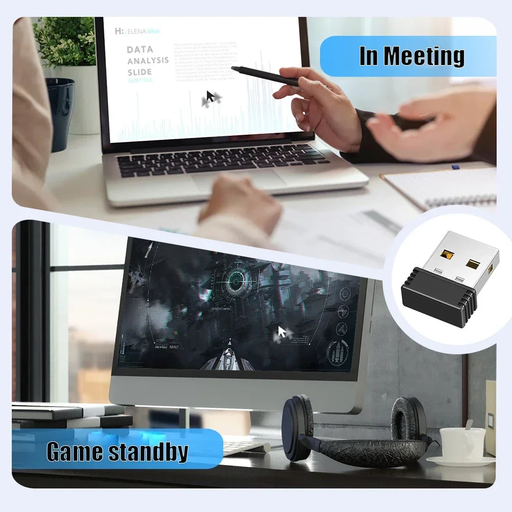 USB Port Shaker Wiggler Awake Mouse Wireless Jigglers Mover Zpaxo