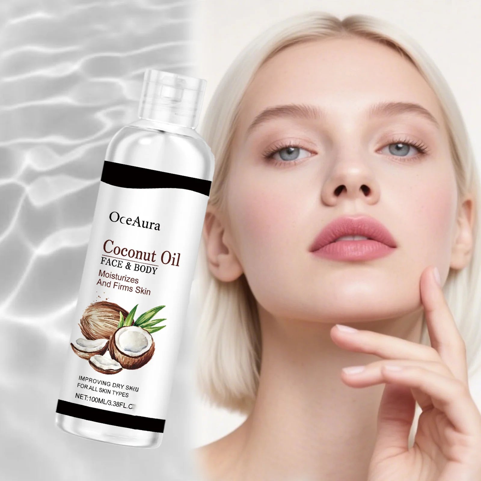 Coconut Oil Body Oil for Dry Skin 100ml Moisturizing Skin Treatment Natural Hydration for Face & Body Winter Skincare Non-Greasy Zpaxo