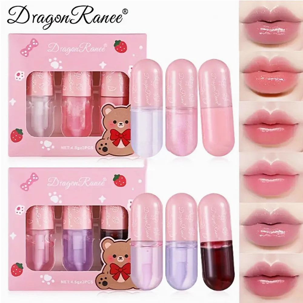 3-Piece Set of Lip Gloss, Moisturizing, Long-Lasting Mirror Gloss with Soft Matte Embellishment, Non-Stick Cup, Plant Ingredient Zpaxo