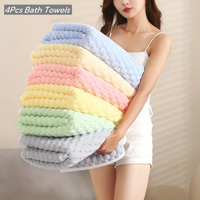 Waffle Weave Microfiber Bath Towels – Quick-Dry Spa & Gym Microfiber Bath Towel Zpaxo