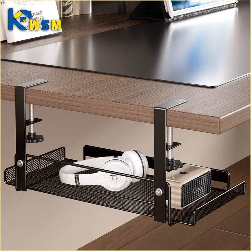 Under Desk Cable Management Tray – No-Drill Steel Organizer Cable Management Tray Zpaxo
