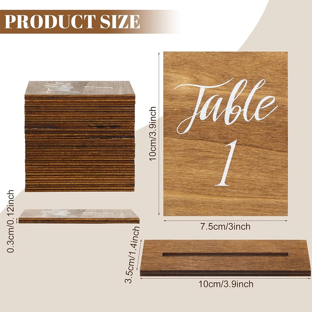 Wedding Centerpieces Wooden Base Tables Markers Bridal Banquet Table