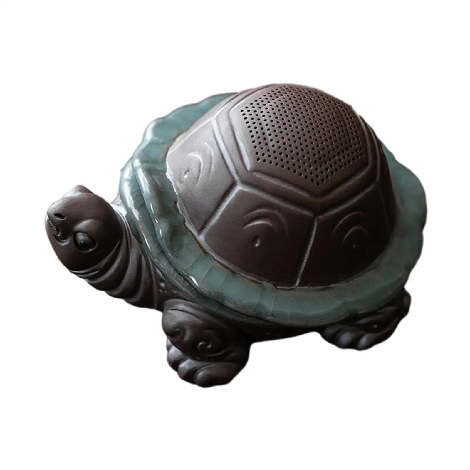 Ceramic Turtle Tea Pet with Strainer | Feng Shui Desk Decor Tea Pet Figurine Zpaxo