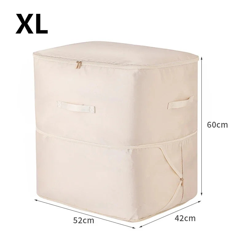 Large Capacity Compression Clothes Storage Bag Waterproof Cabinet Organizer Ultra Space Saving Quilt Pillow Blanket Storagepouch Zpaxo 1pc Beige-XL
