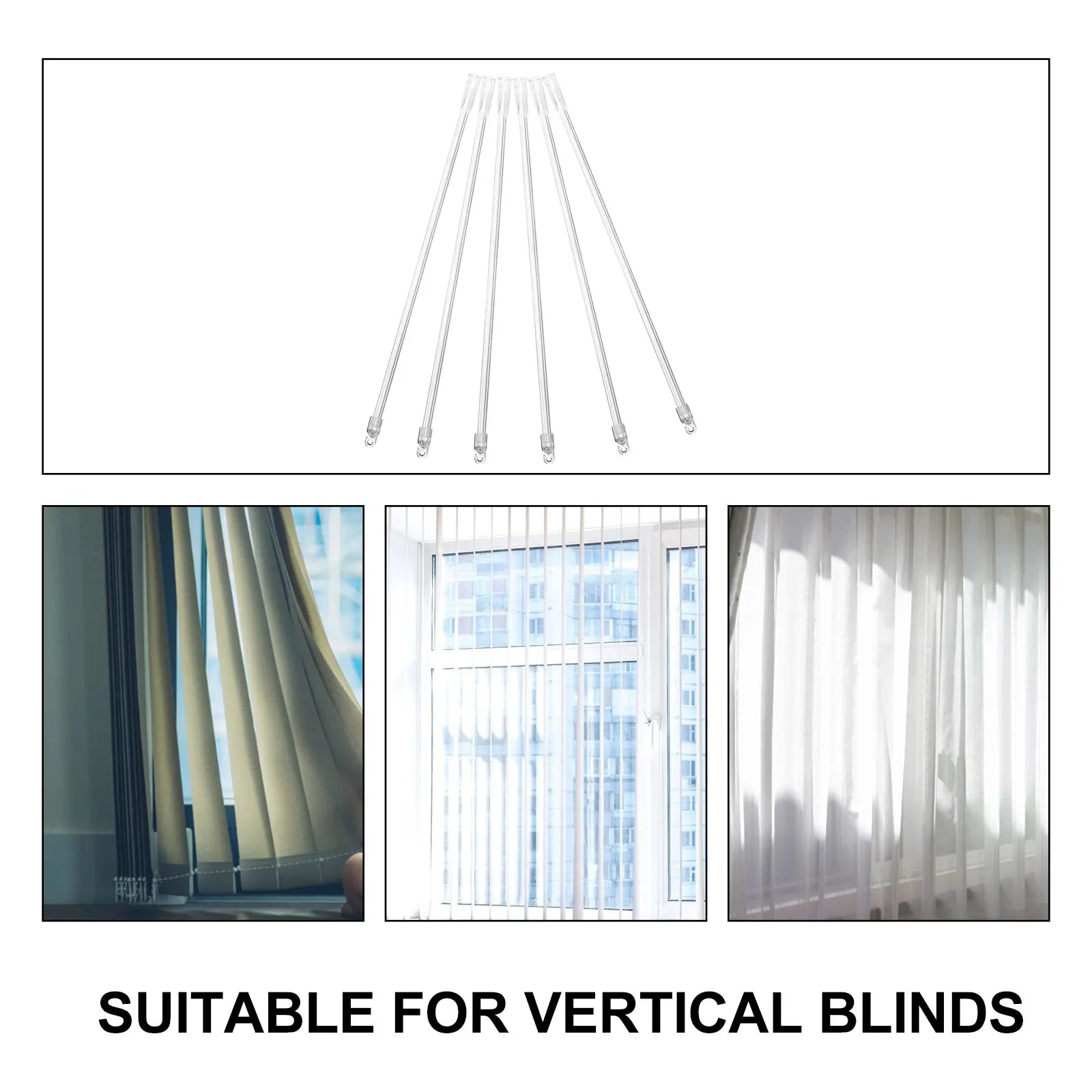 Curtain Accessories Transparent Rod Hooks Vertical Blinds Long Tilt