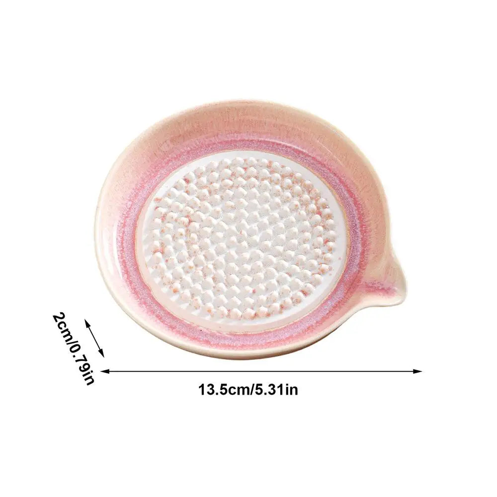 Garlic Plate Handmade Gradient Glaze Ceramic Grater Dish Bowl Home Zpaxo Pink