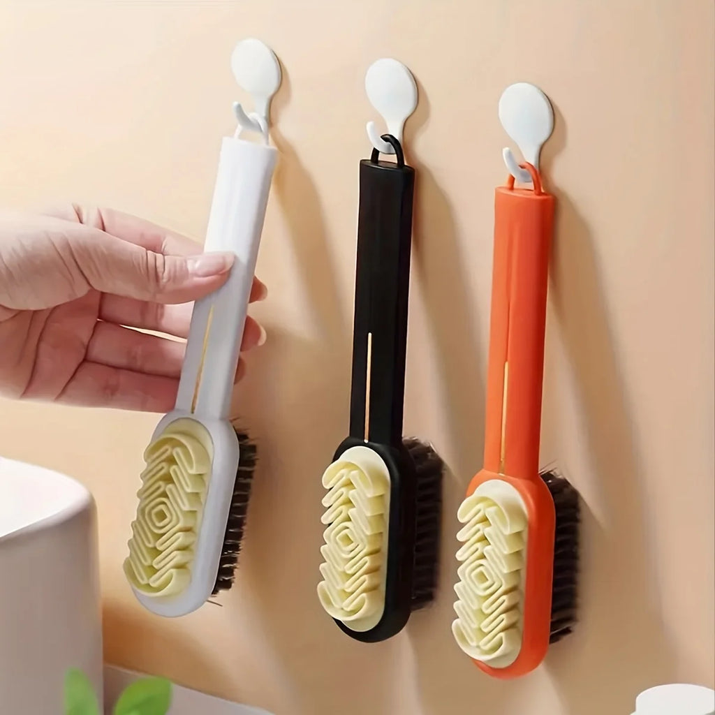Professional Shoe Brush Suede Leather Double Sided Long Handle Easy