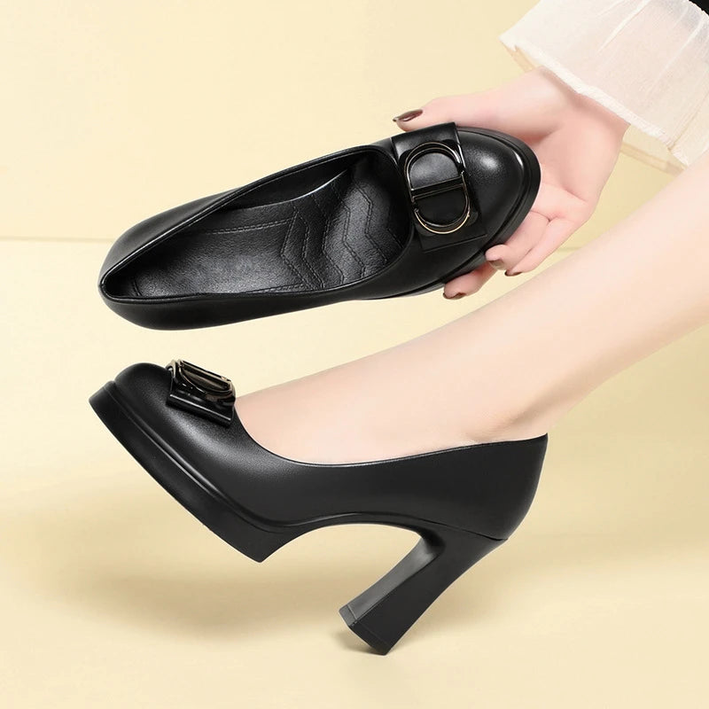 Cheongsam Shoes Women Wide-leg Pants Single Catwalk Heels Without Zpaxo