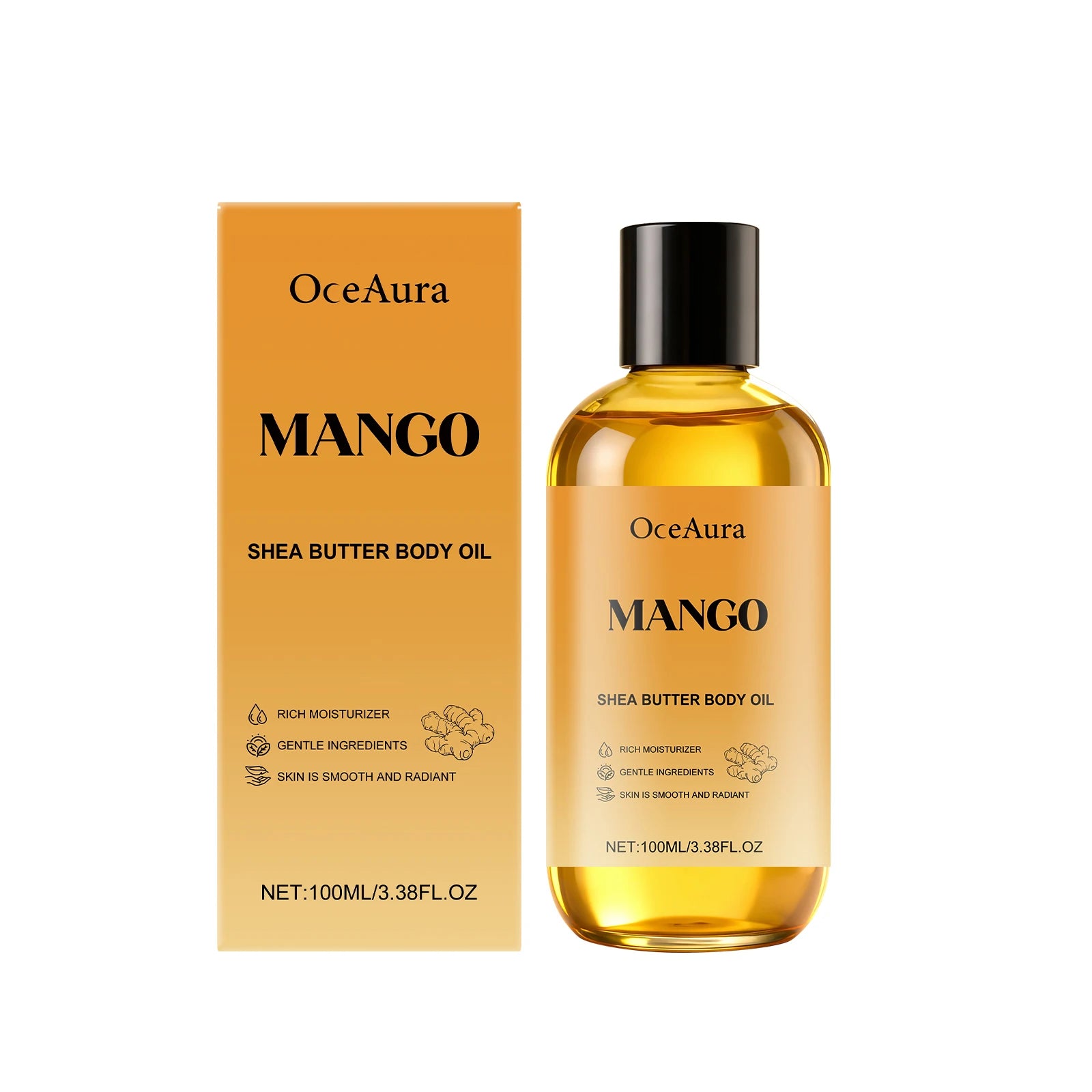 OceAura Mango & Shea Anti-Aging Firming Body Oil – Dry Skin Firming Body Oil Zpaxo 100ml boxed