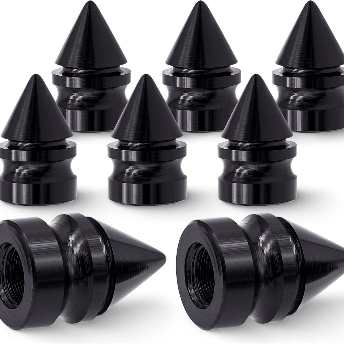 Conical Aluminum Alloy Tire Valve Caps – 4-Pack | Car & Moto