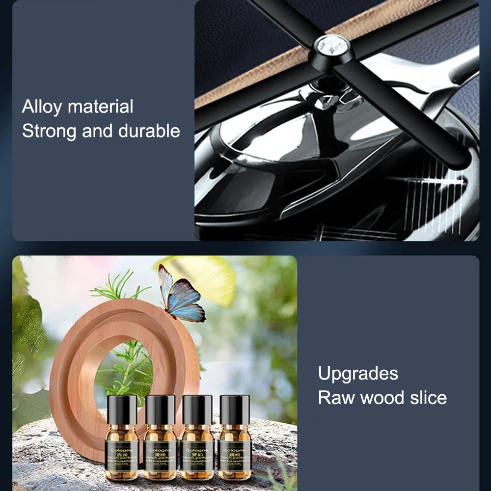 Solar Helicopter Car Air Freshener Fragrance Supplies Interior Accessories Novelty Propeller Flavoring Perfume Diffuser Decor Zpaxo