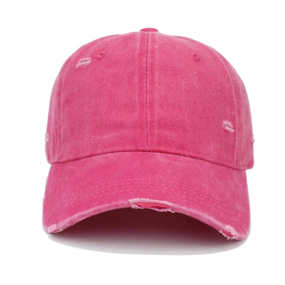 Ripped Brim Broken Hole Baseball Cap Visor Washed Cotton Baseball Hats Adjustable Casual Sunscreen Hats For Man Women Unisex Zpaxo