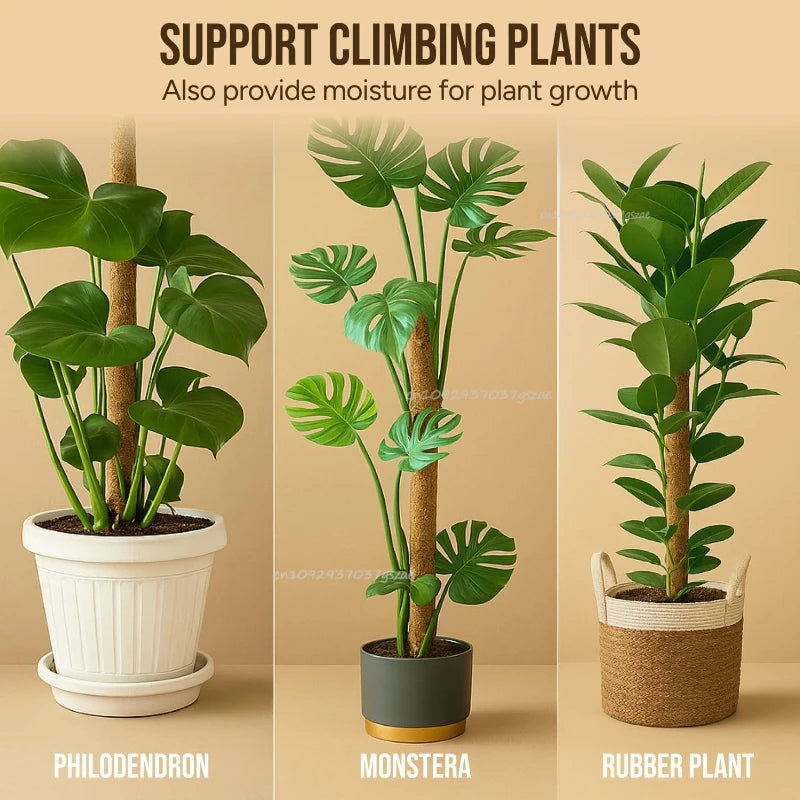 Natural Bendable Coir Moss Pole DIY Customizable Plant Support for Monstera Pothos Indoor Garden Home Decor Garden Accessories Zpaxo
