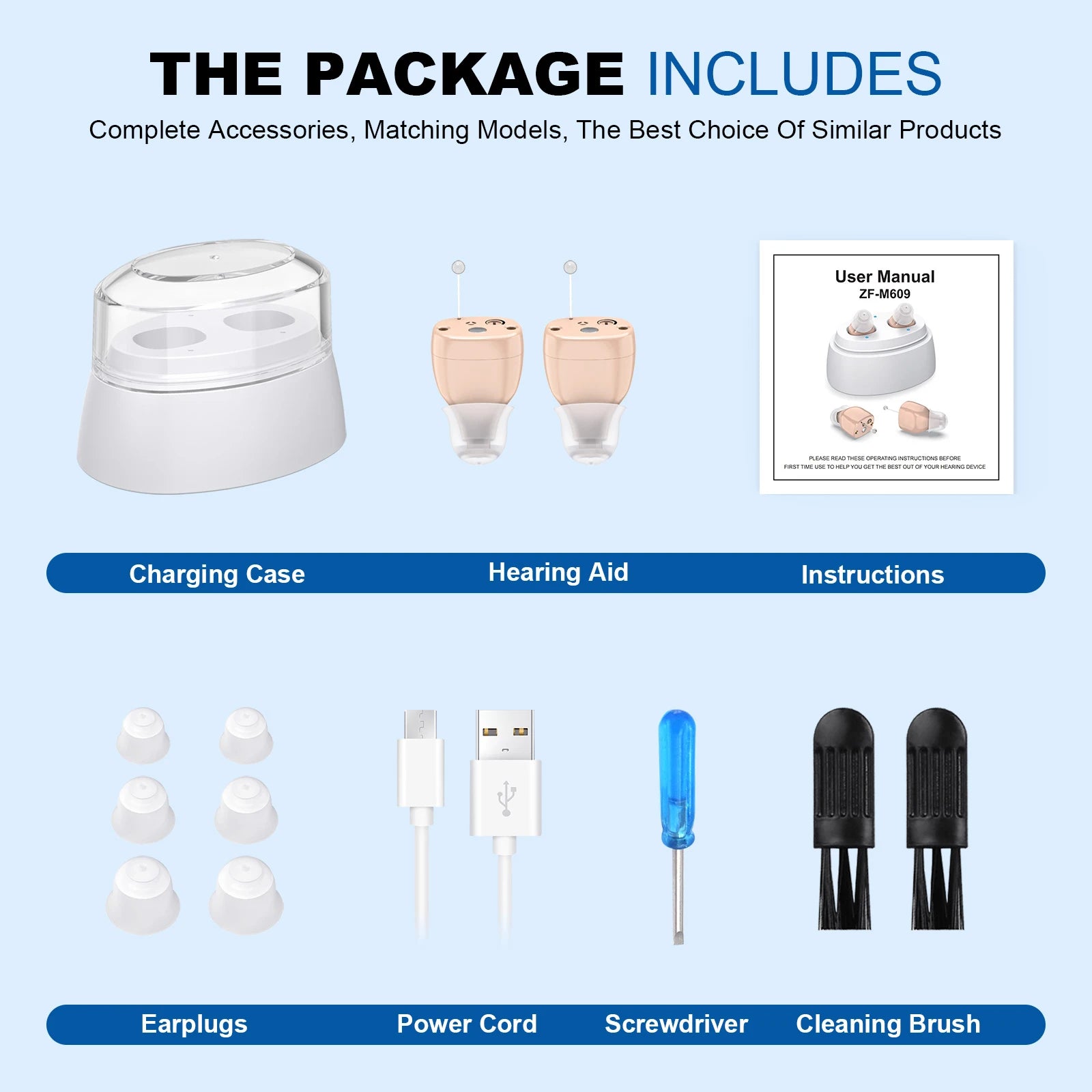 CIC Rechargeable Hearing Aid Mini Smart Amplification Aids Noise