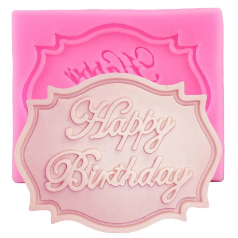 Candy Clay Chocolate Gumpaste Mould Happy Birthday Letter Form Silicone Mold DIY Cupcake Topper Fondant Cake Decorating Tools Zpaxo Default Title