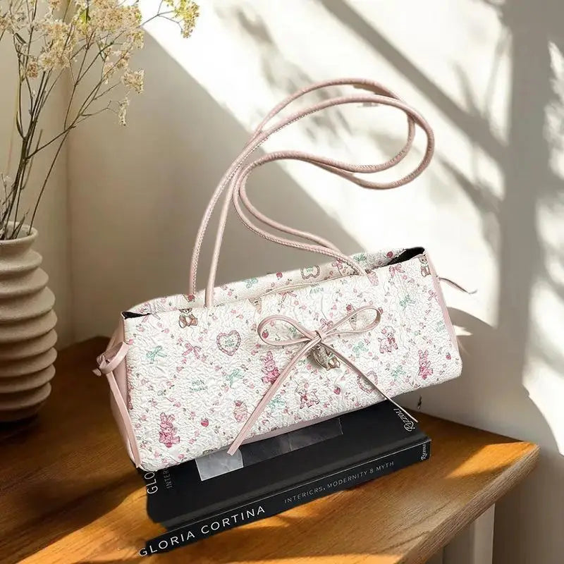 Contemporary Sweet Bow Shoulder Bag Cartoon Print Large Women S Tote Zpaxo