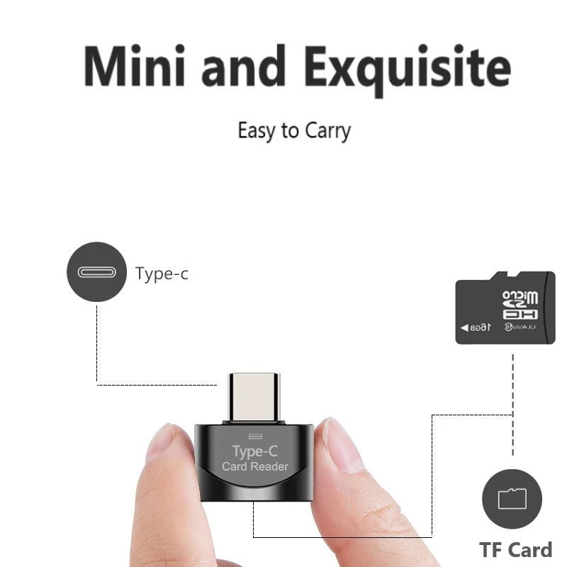 Portable USB 3 1 Type-c Micro-SD TF Smart Adapter Mini Speed Card