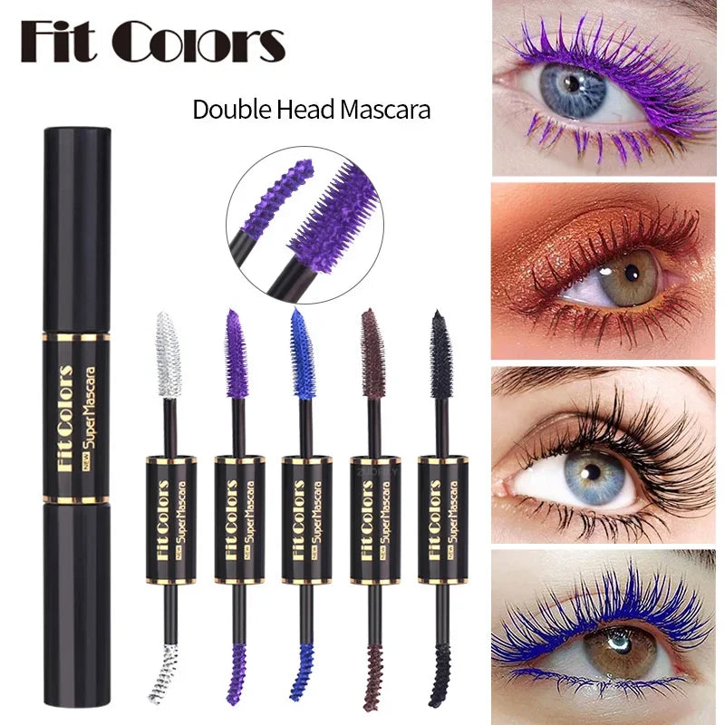 Double Head Colorful Mascara Waterproof Fast Dry Eyelashes Thick