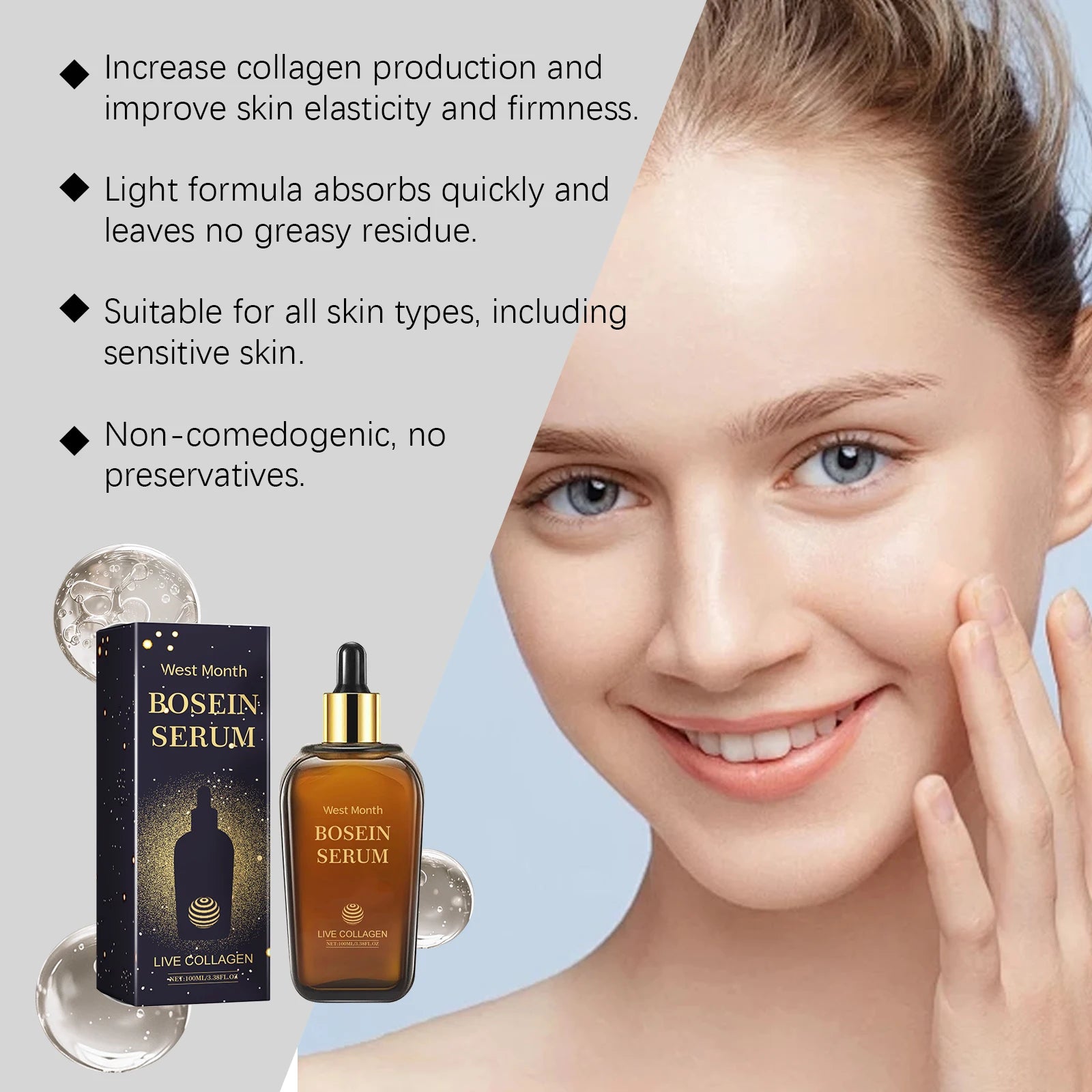 WEST MONTH Bosein Brightening Collagen Face Serum 100ml Brightening Face Serum Zpaxo