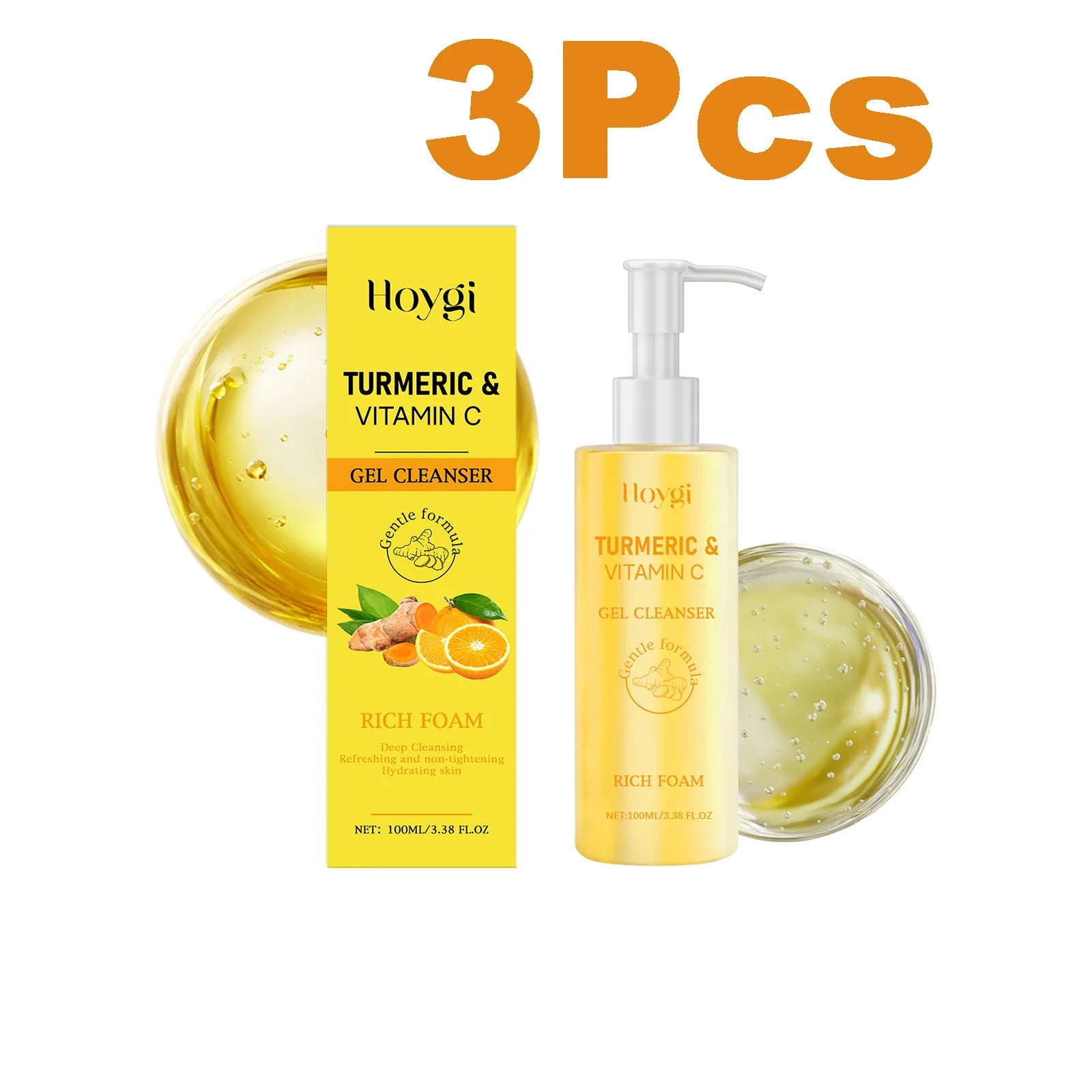 Turmeric Vitamin C Brightening Facial Cleanser – Hoygi 100ml Facial Cleanser Zpaxo 3 x 100ml Boxed