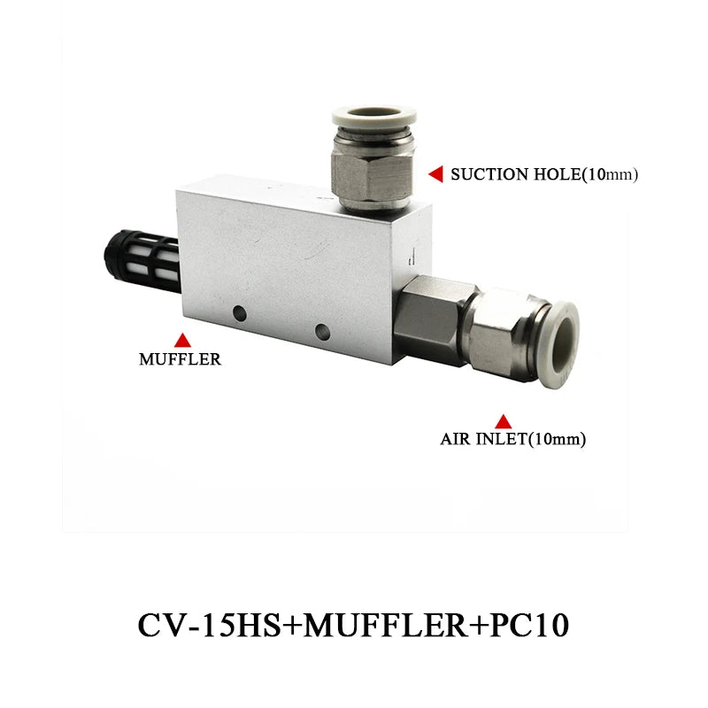 Vacuum Generator Large Flow Valve CV-15/20/25HS Manipulator Suction Cup Negative Pressure Switch Control Pneumatic Accessories Zpaxo CV-15HS-10mm