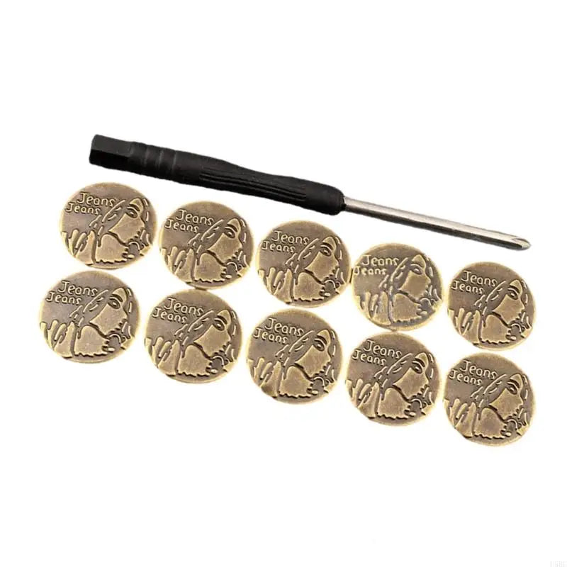 10 Pcs Waistband Button Jeans Buttons Trousers Replacement Buttons for DIY Jeans Zpaxo