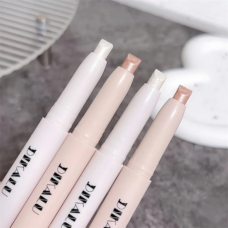 Shiny Pearlescent Eyeshadow Stick Waterproof Long-Lasting Glitter Eye Makeup Monochrome Brightening Highlight Lying Silkworm Pen Zpaxo