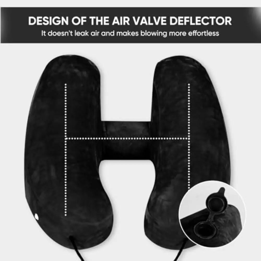 Inflatable Design Travel Neck Pillow Storage Pouch Breathable Zpaxo