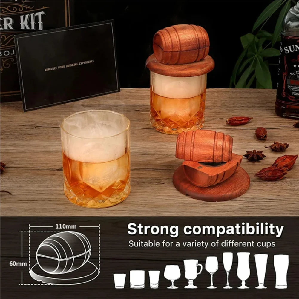 Cocktail Barrel Smoker Set Wood Hood Smoker With4 Flavor Wood Chips Multi-Style Suits For Whiskey Bar Old Fashioned Drink Smoker Zpaxo