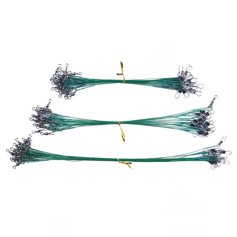 Steel Wire Fishing Leaders with Swivel – Anti-Bite 15–30cm
