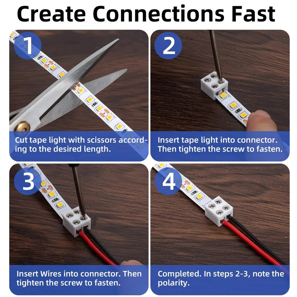 LED Light Strip Connectors Sturdy Connector User-friendly Connecting