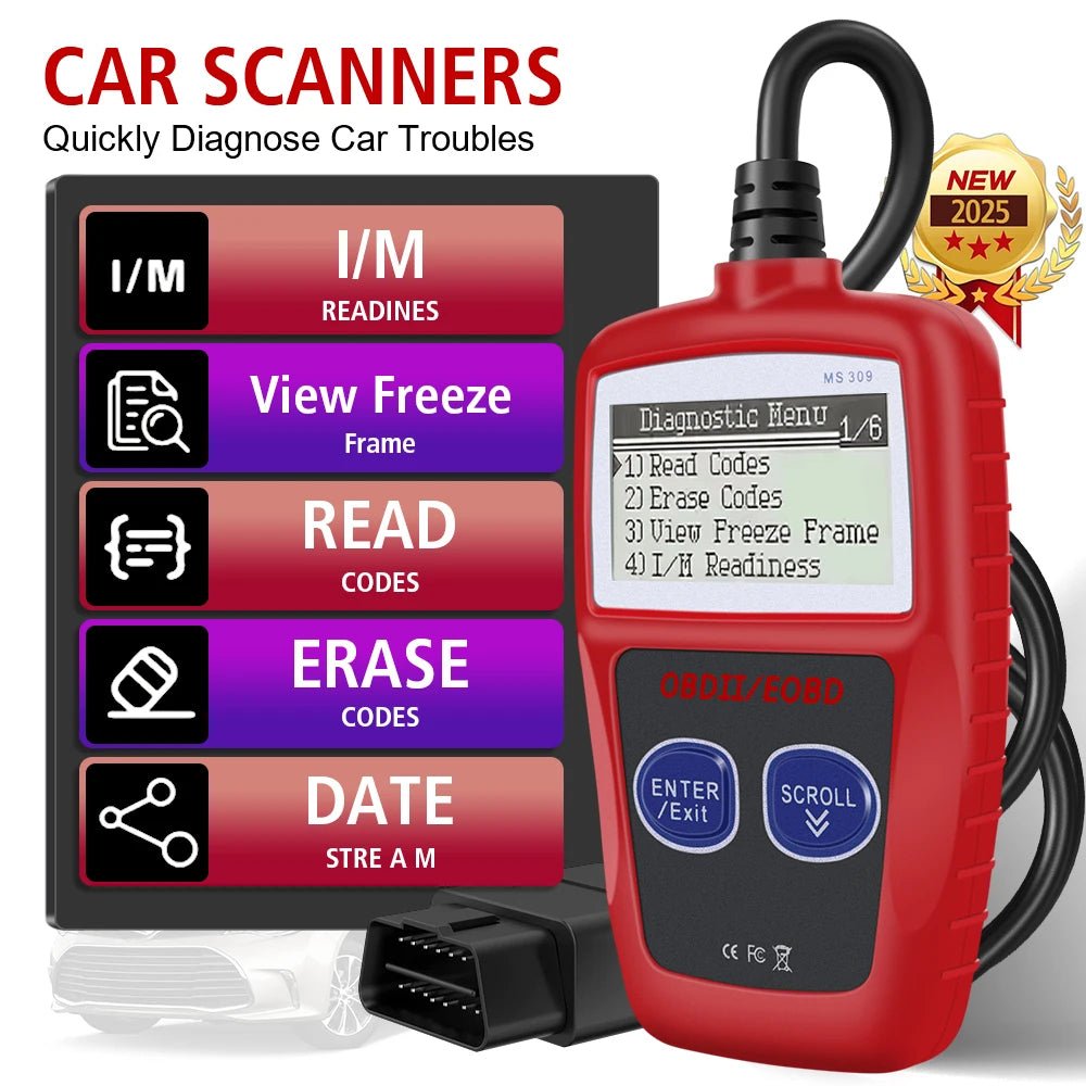 Car Diagnostic Tools Fault Code Clear Digital Display OBD 2 Scanner