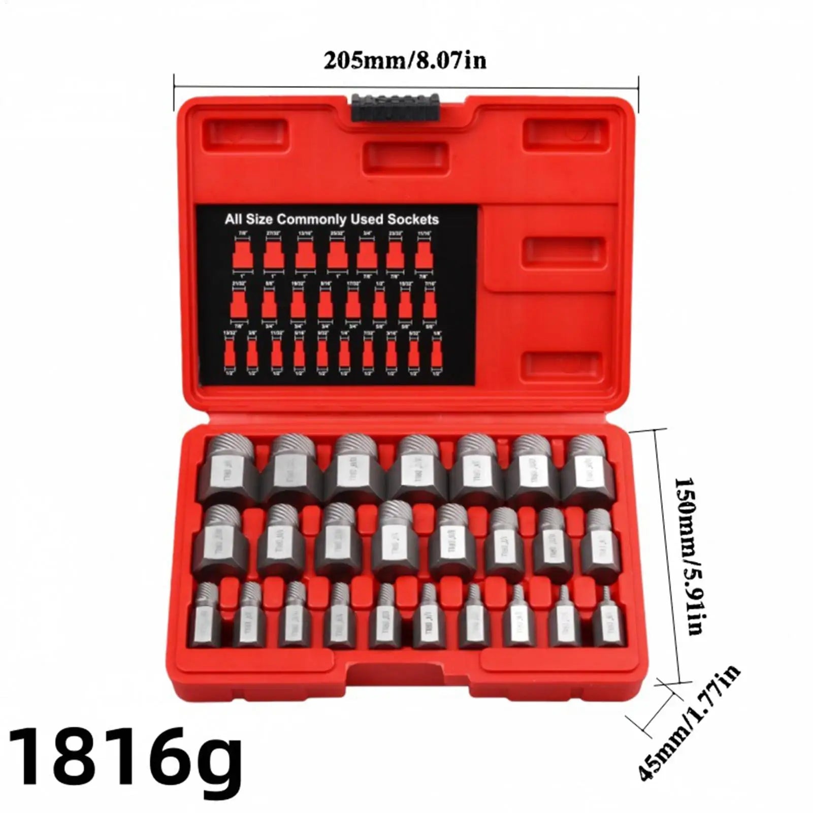 Extractor Set Heavy Duty Metal Hand Tools 25-Piece Stripped Lug Nut Remover For Damaged Stripped Broken Screws Studs Nut Zpaxo