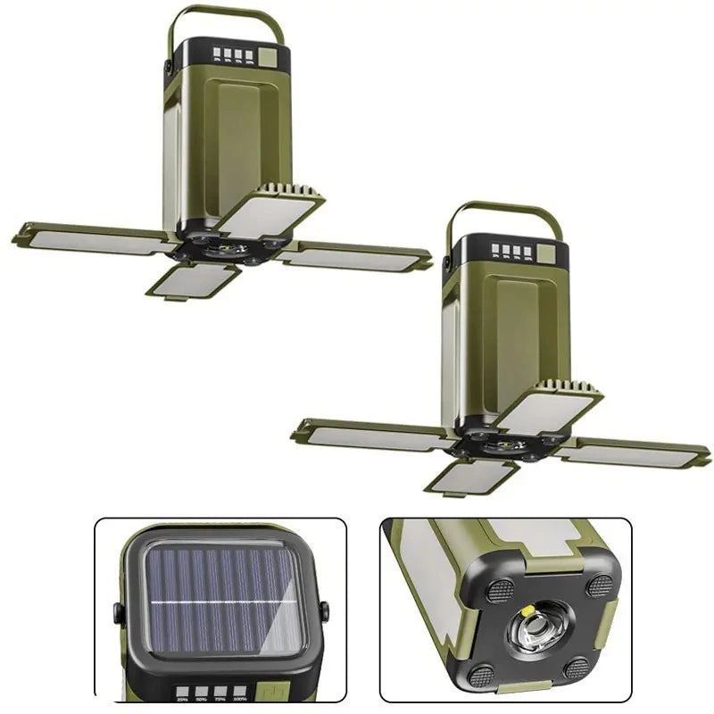 Solar LED Camping Lantern – Type-C USB Power Bank Light
