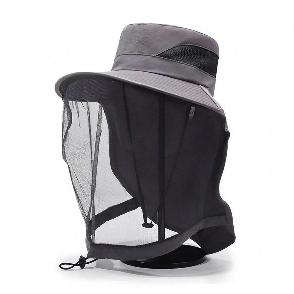 Mosquito Net Sun Hat – UV & Insect Protection Outdoor Cap Mosquito Net Hat Zpaxo Gray