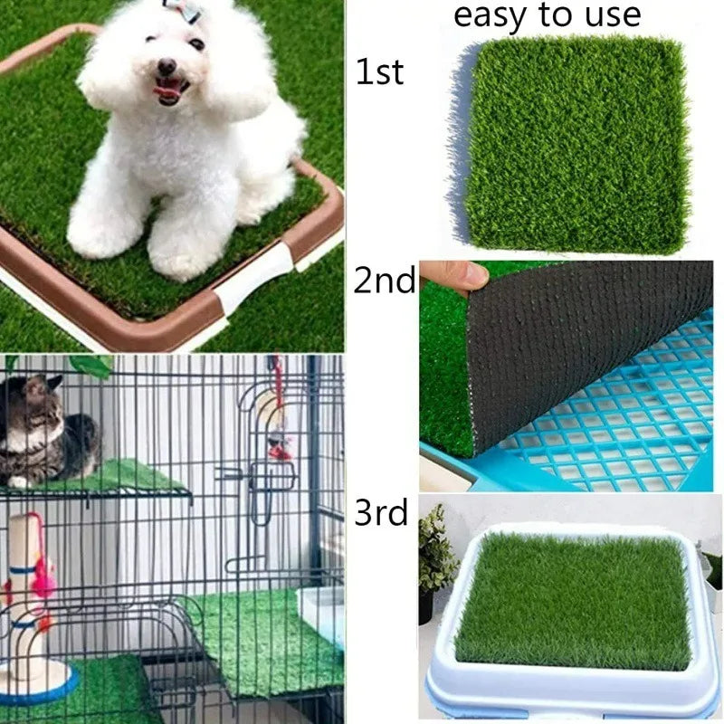 Artificial Grass Pad Pets Dog Potty Training Turf Mat Indoor Reusable
