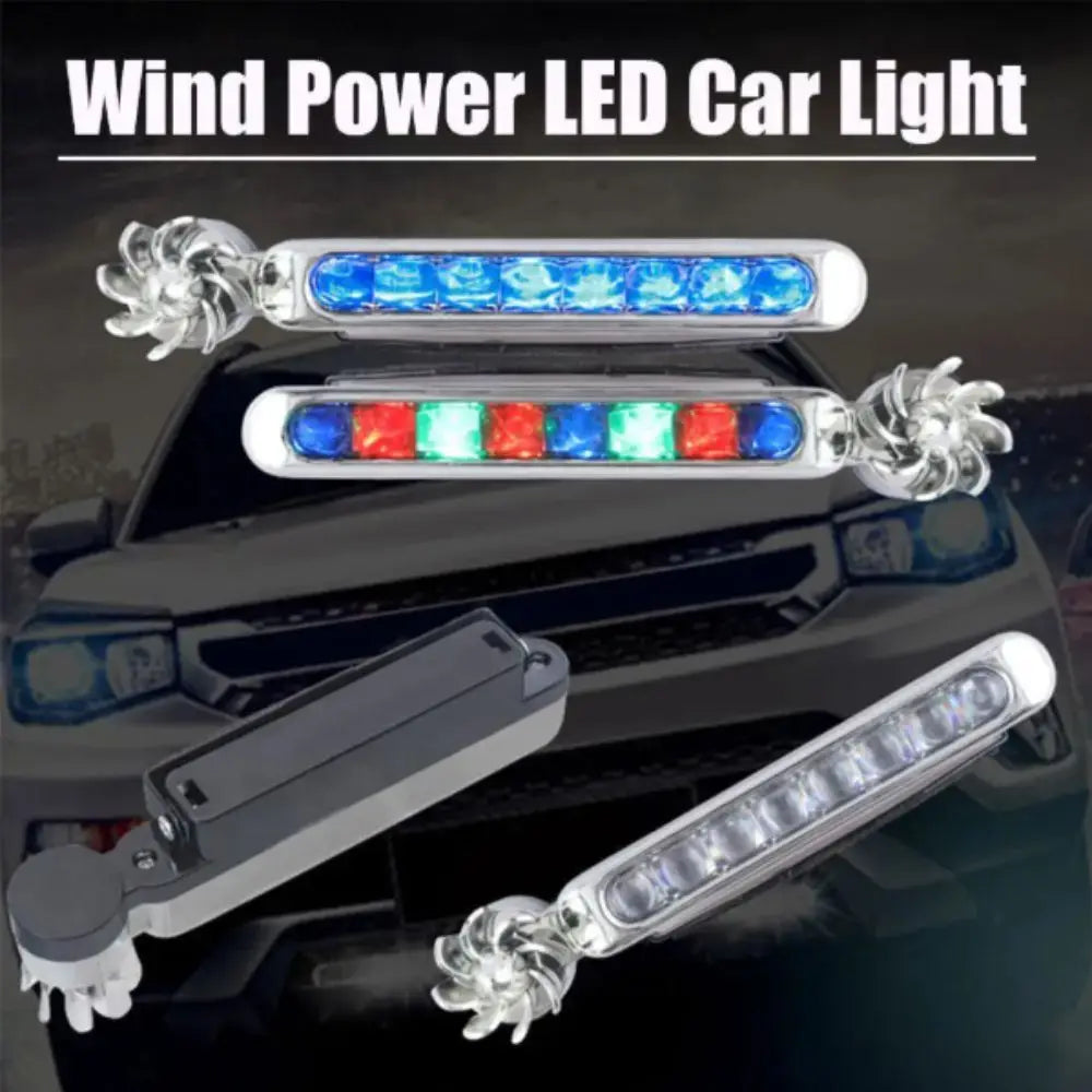 LED Wind Powered Car Light Rotation Fan Decorative Lamp Net Auxiliary Zpaxo