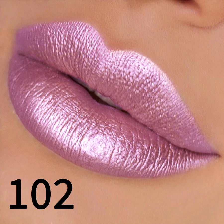 19 Colors Glitter Lipstick Hydrating Red Pink Sparkling Shine Lip Zpaxo 102