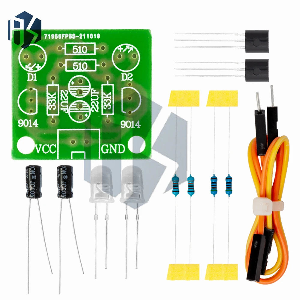 DIY Kit 5MM LED Simple Flash Light Circuit Simple flashing Leds Circuit Board Kits Electronic Production Suite Parts Zpaxo