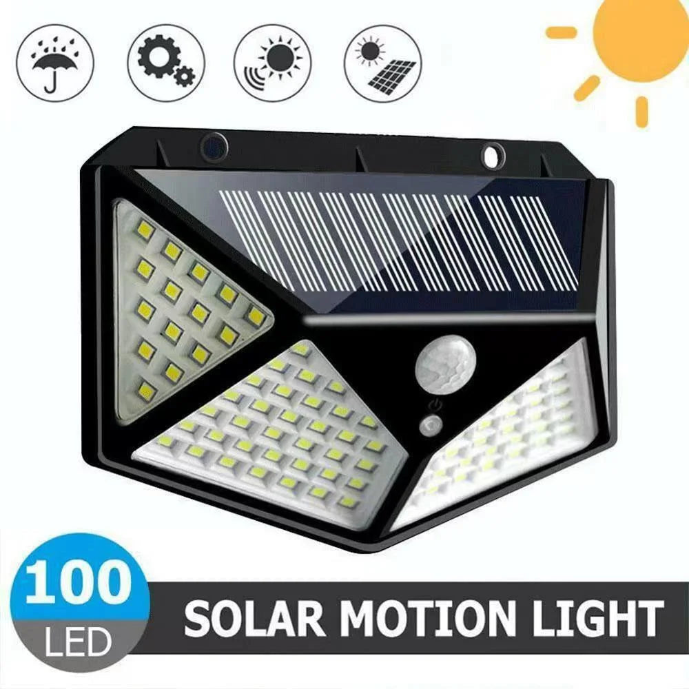 100 LED Solar Motion Sensor Light – IP65 Outdoor Wall Lamp