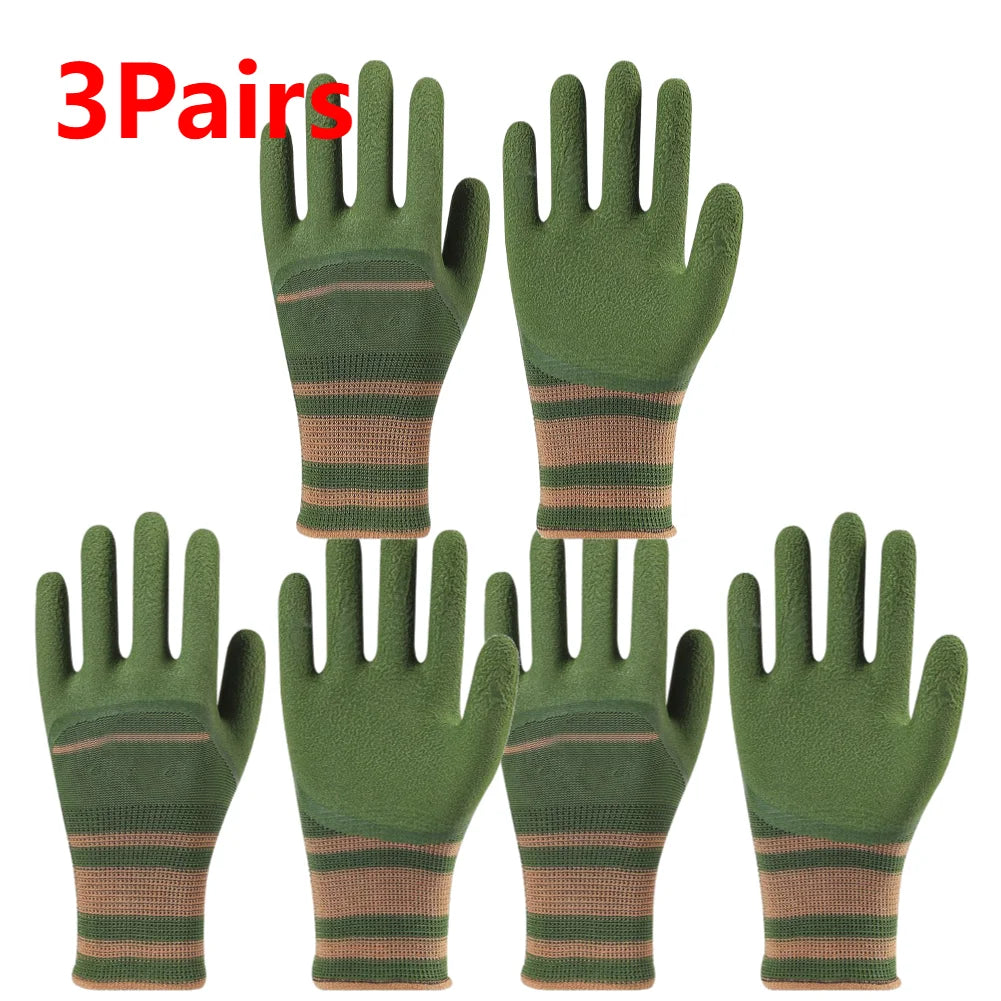 Gardening Gloves Yard Work Garden Gloves Puncture-Resistant Thorn-Proof Waterproof Planting Tool Indoor/Outdoor Protective Zpaxo 3 Pairs