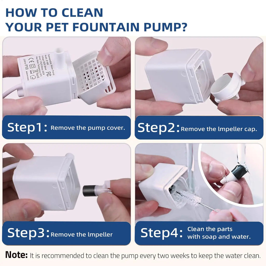 Pet Fountain Motor Submersible Pump Silent USB Cat Water Quiet