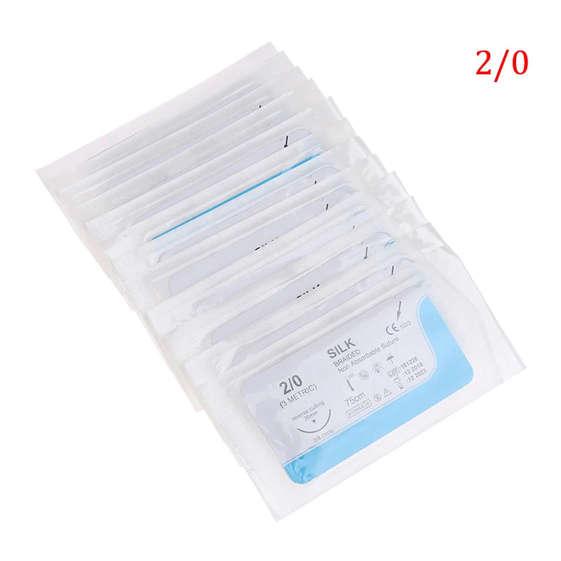 ▶12PCS 2.0/3.0/4.0 Dental Surgical Needle Silk Thread Suture Surgical Practice Kit Zpaxo 2.0